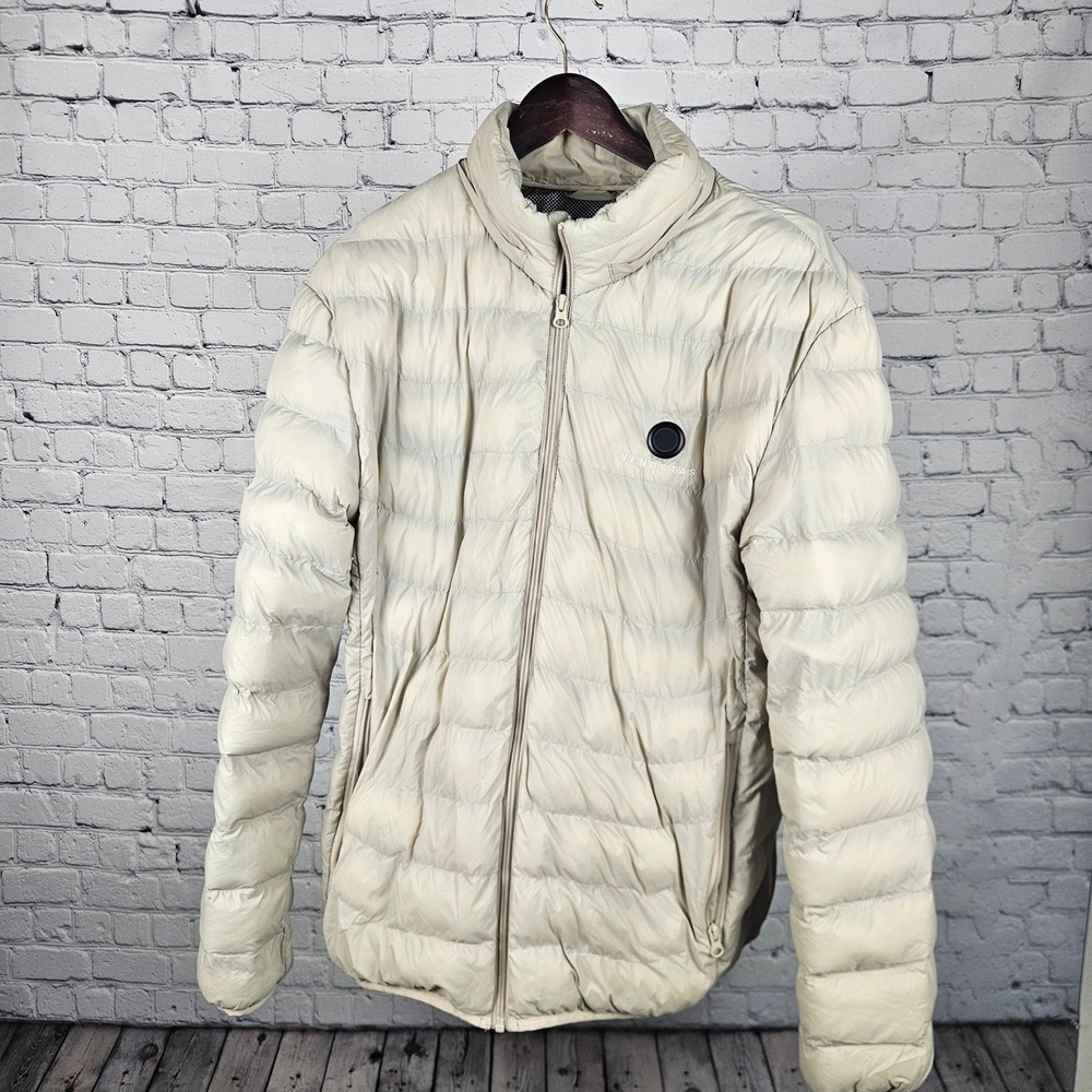 Venustas Heat Mens Heated Puffer Jacket Beige Thermal Lining XL - NO BATTERY
